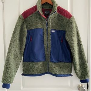 FIGS Green Moss Selwyn Sherpa Zip Scrub Jacket